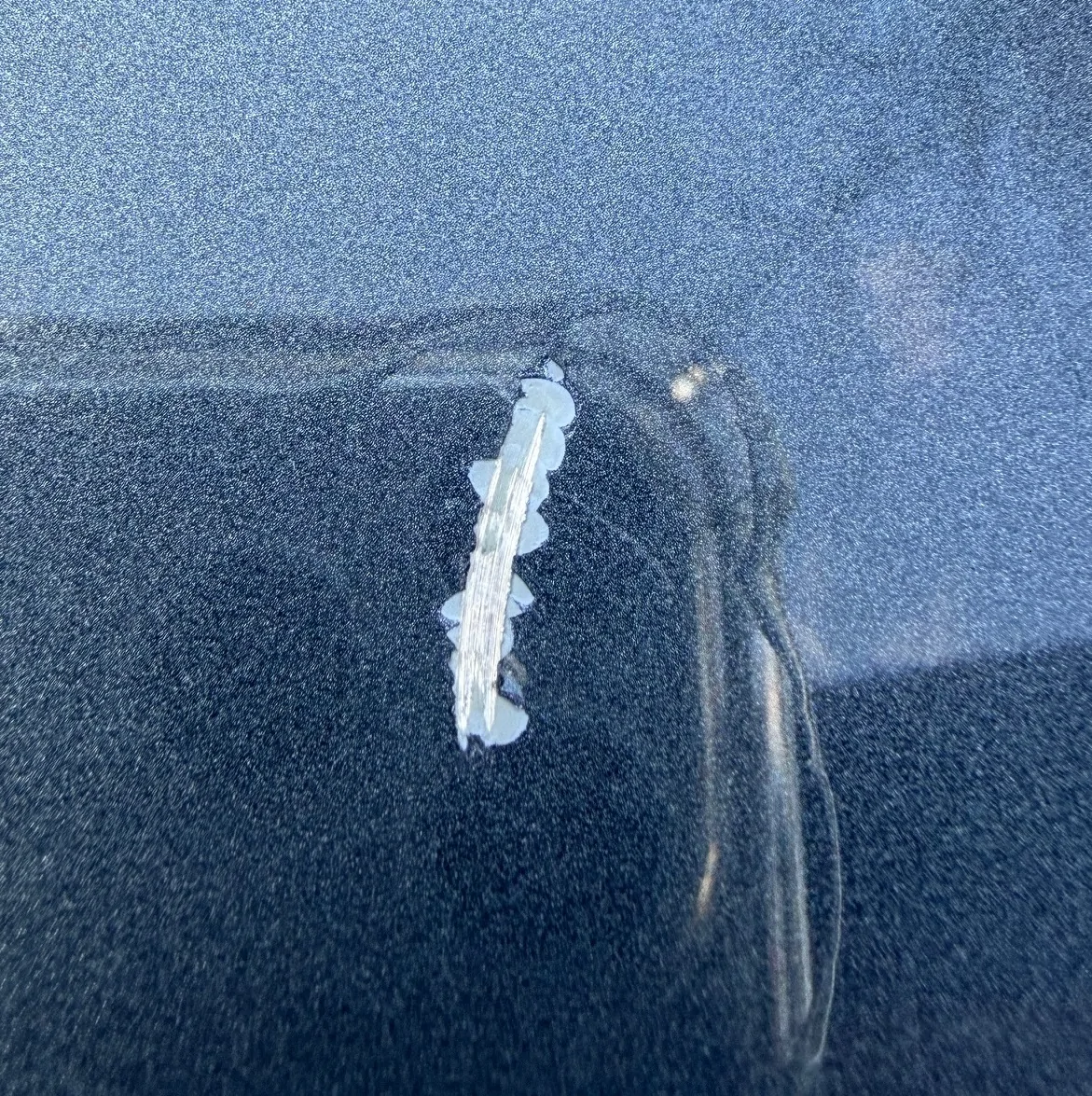 Rivian R1T R1S Would Rivian's touch up paint fix this scratch? IMG_5438_cropped