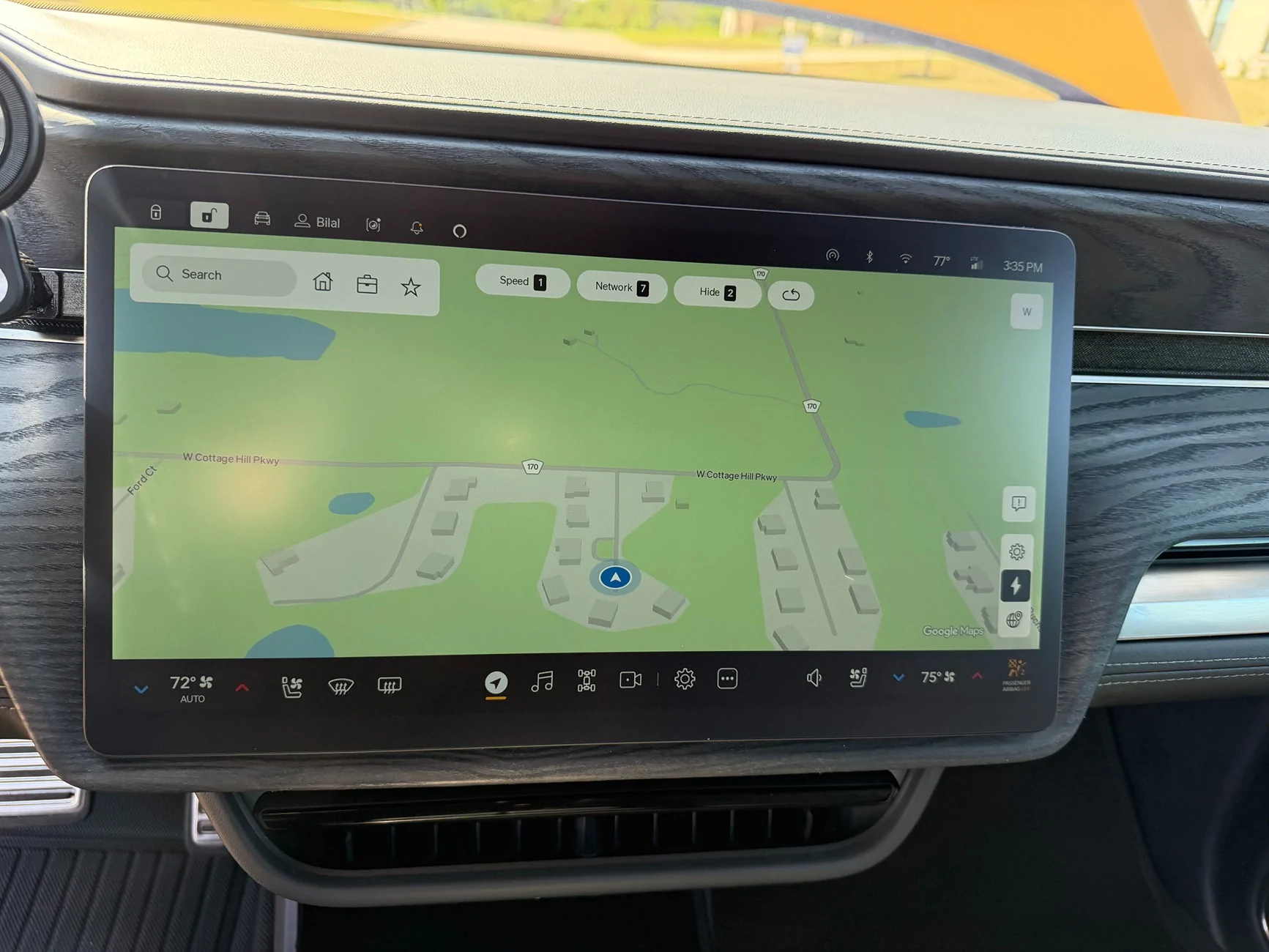 Rivian R1T R1S 2023 R1S Quad Motor Adventure AWD | Large Pack | Compass Yellow | Full PPF | ~25,150 Mi | $65,500 Rivian_R1S_Interior_Infotainment_Navigation