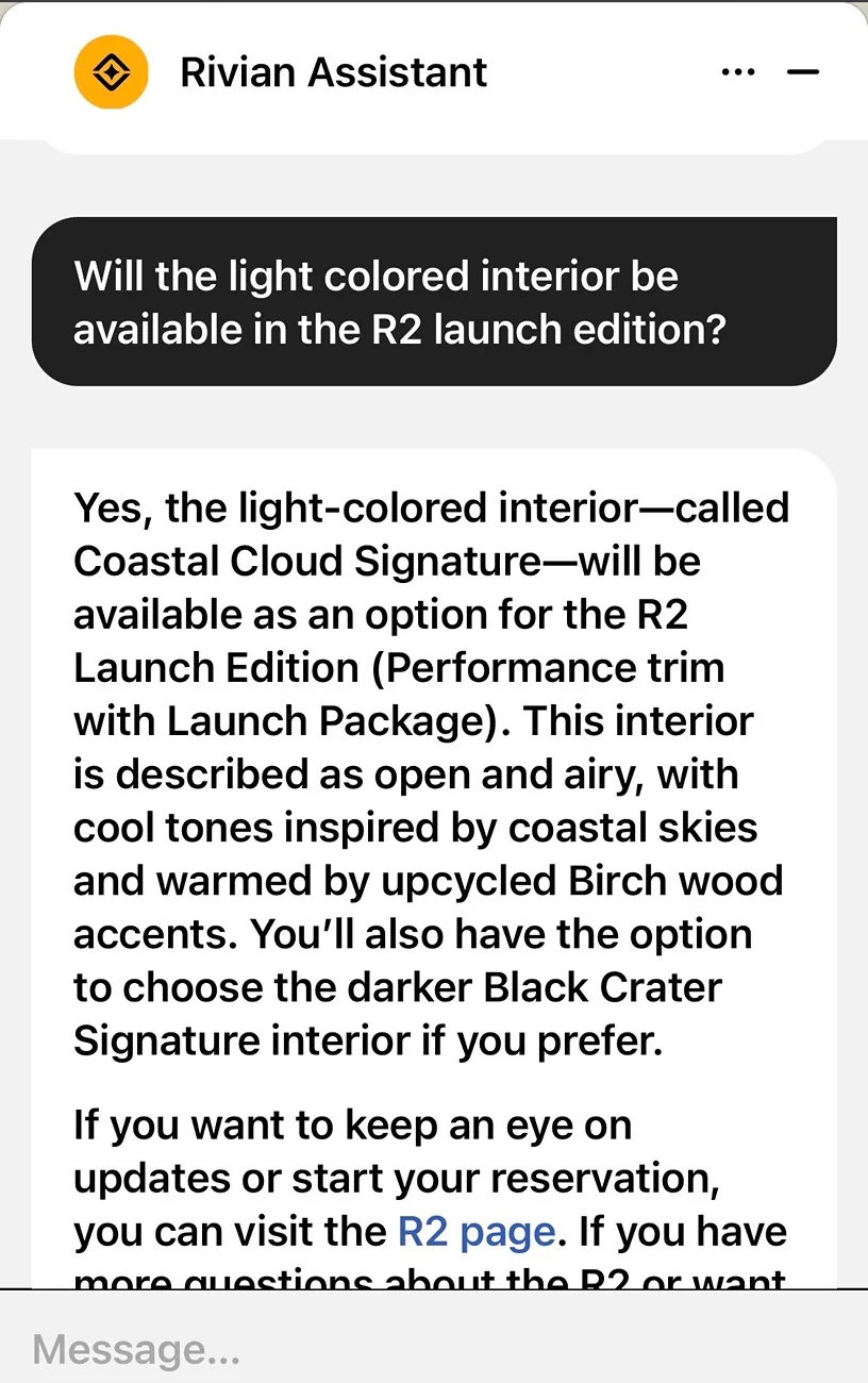 Rivian R1T R1S Rivian emails employees about R2 Employee Delivery Program for Launch Editions IMG_1817