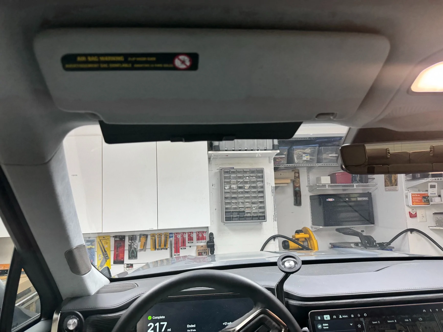 Rivian R1T R1S Addvisor installed in Gen 1 R1S (dual sun visor set up) IMG_7034