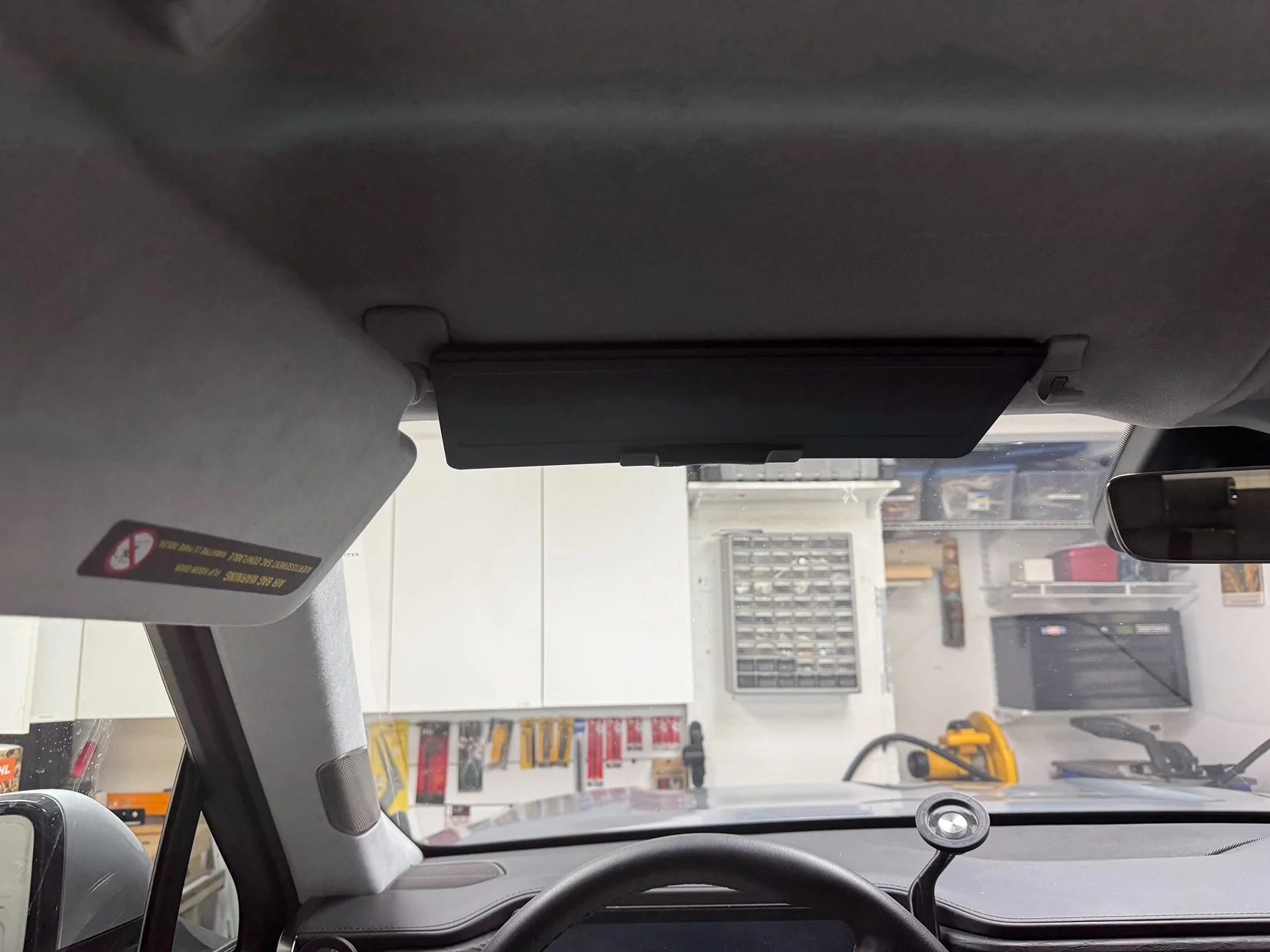 Rivian R1T R1S Addvisor installed in Gen 1 R1S (dual sun visor set up) IMG_7037