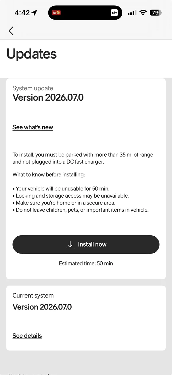 Rivian R1T R1S 2026.07.0 update again (same version, different build) 1776123777069-4d