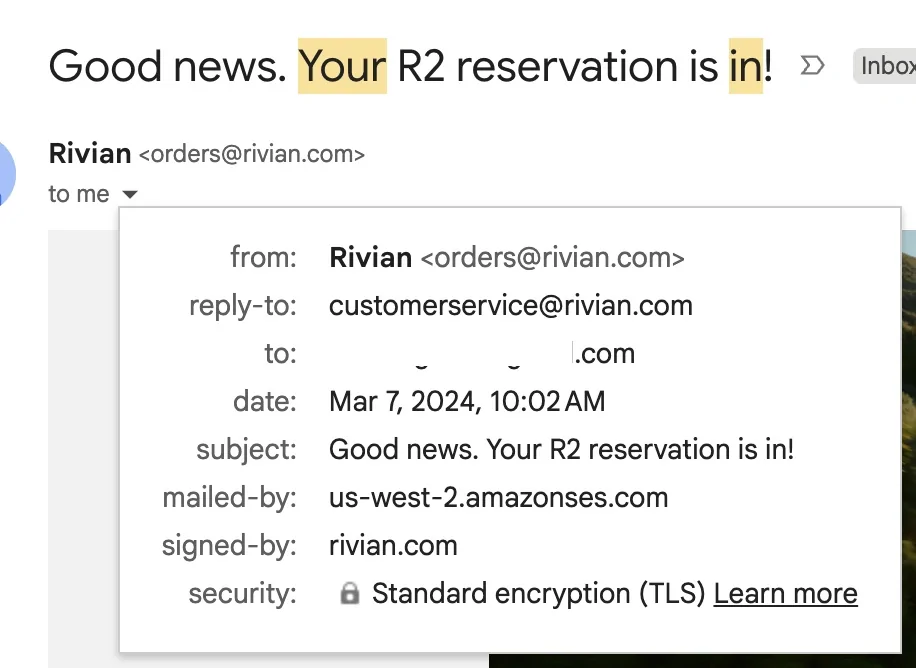 Rivian R1T R1S Who has the earliest R2 reservation? Image 4-15-26 at 1.06 PM