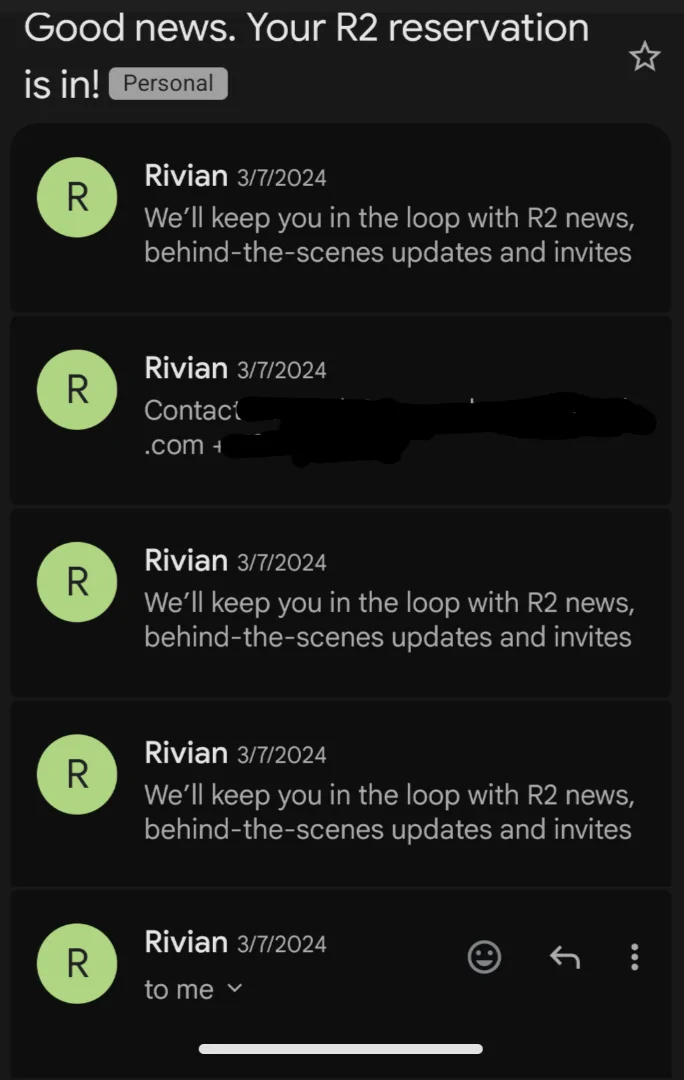 Rivian R1T R1S Who has the earliest R2 reservation? 1000008489