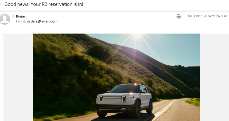 Rivian R1T R1S Who has the earliest R2 reservation? 1776369819034-v