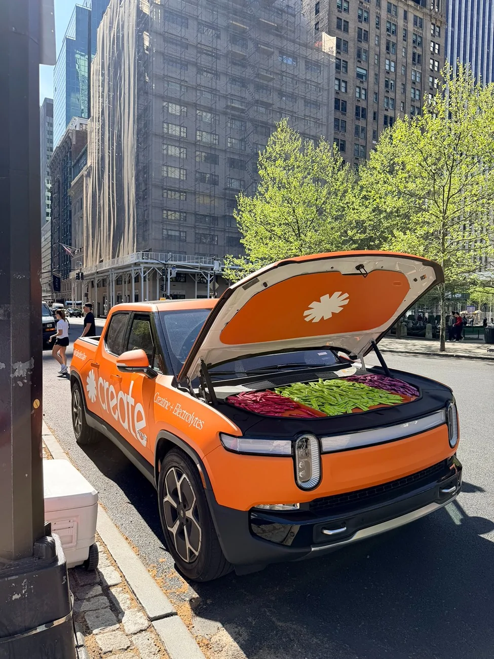 Rivian R1T R1S Create Creatine's Promotional Orange Wrapped R1T Create Creatine's Promotional Orange Wrapped R1T 7