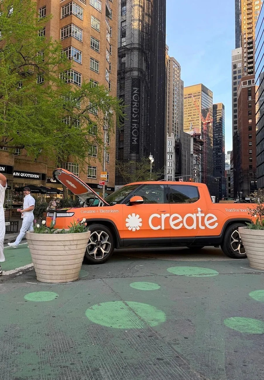 Rivian R1T R1S Create Creatine's Promotional Orange Wrapped R1T Create Creatine's Promotional Orange Wrapped R1T 3