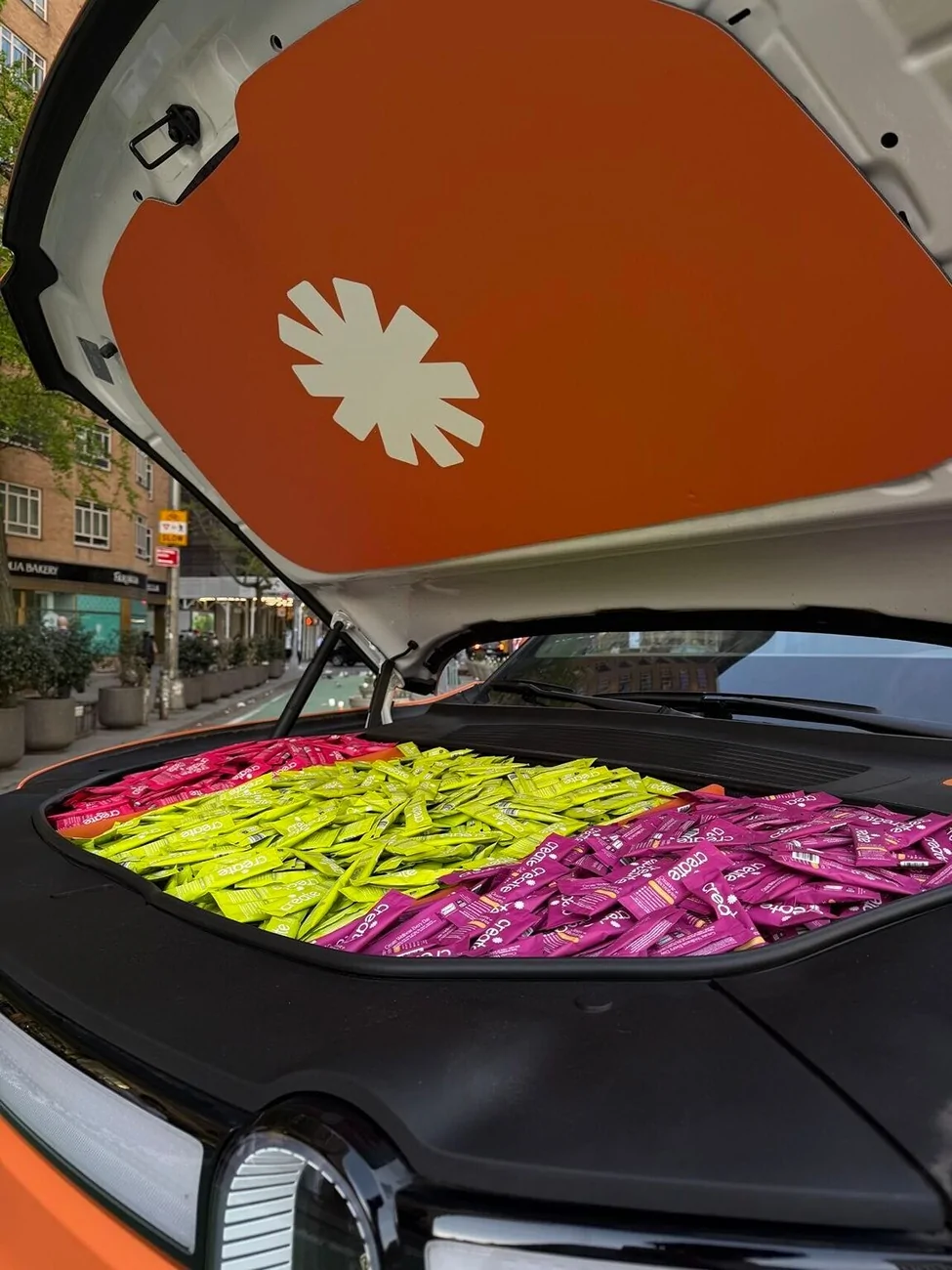Rivian R1T R1S Create Creatine's Promotional Orange Wrapped R1T Create Creatine's Promotional Orange Wrapped R1T 1