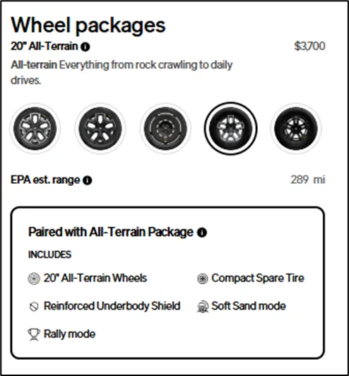 Rivian R1T R1S Would you go with 20" wheels or 21" wheels on Launch Edition R2? 1776620145465-5o