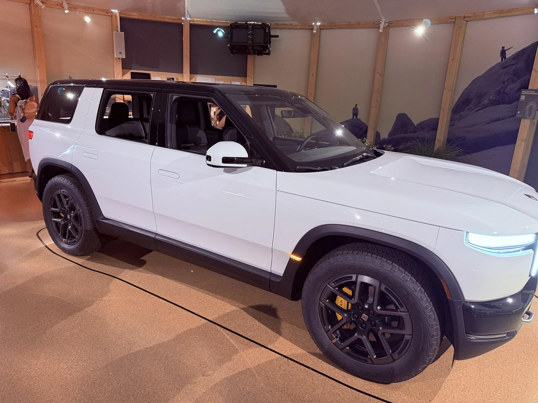 Rivian R1T R1S R2 is at Coachella Glacier White R2 Coachella