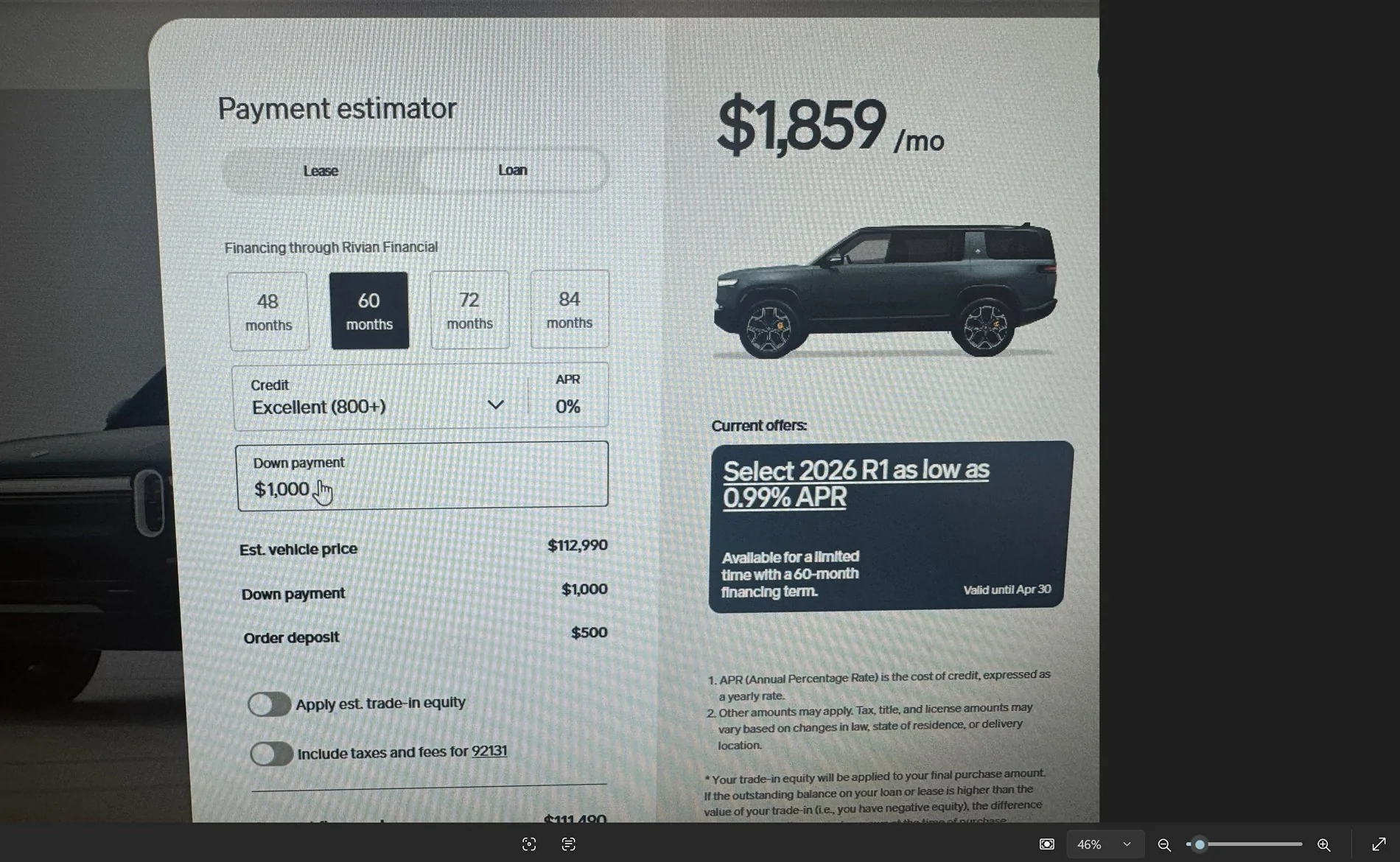 Rivian R1T R1S Did Rivian Financing Just go to 0% R1S-1