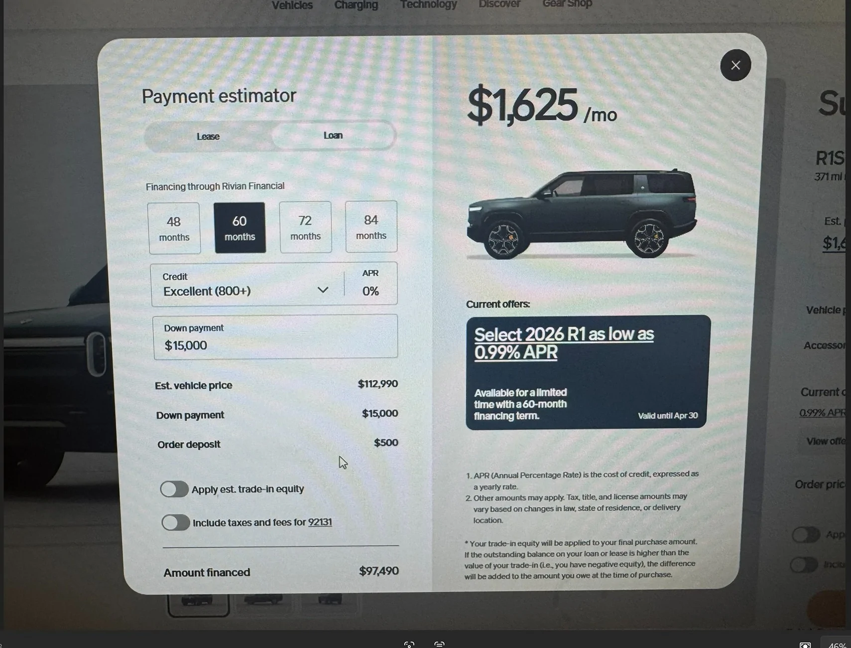 Rivian R1T R1S Did Rivian Financing Just go to 0% R1S-2