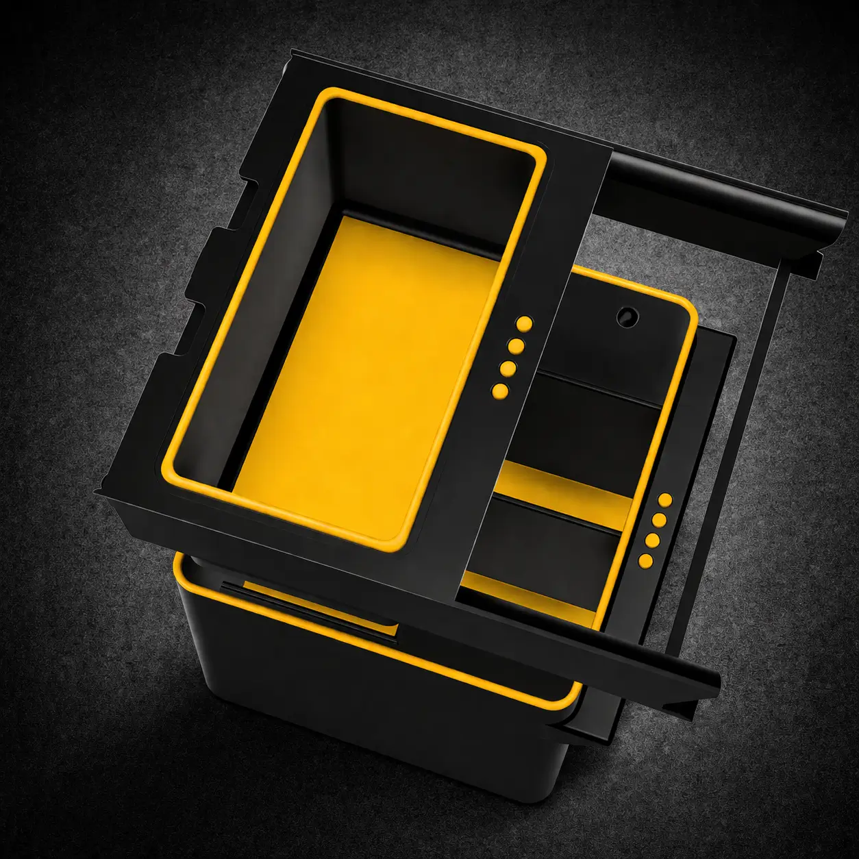 Rivian R1T R1S V2 Console Organizer for Rivian R1S & R1T — Niftly3D (Sponsor) rivian-r1s-r1t-center-console-organizer-top-down-sliding-tray