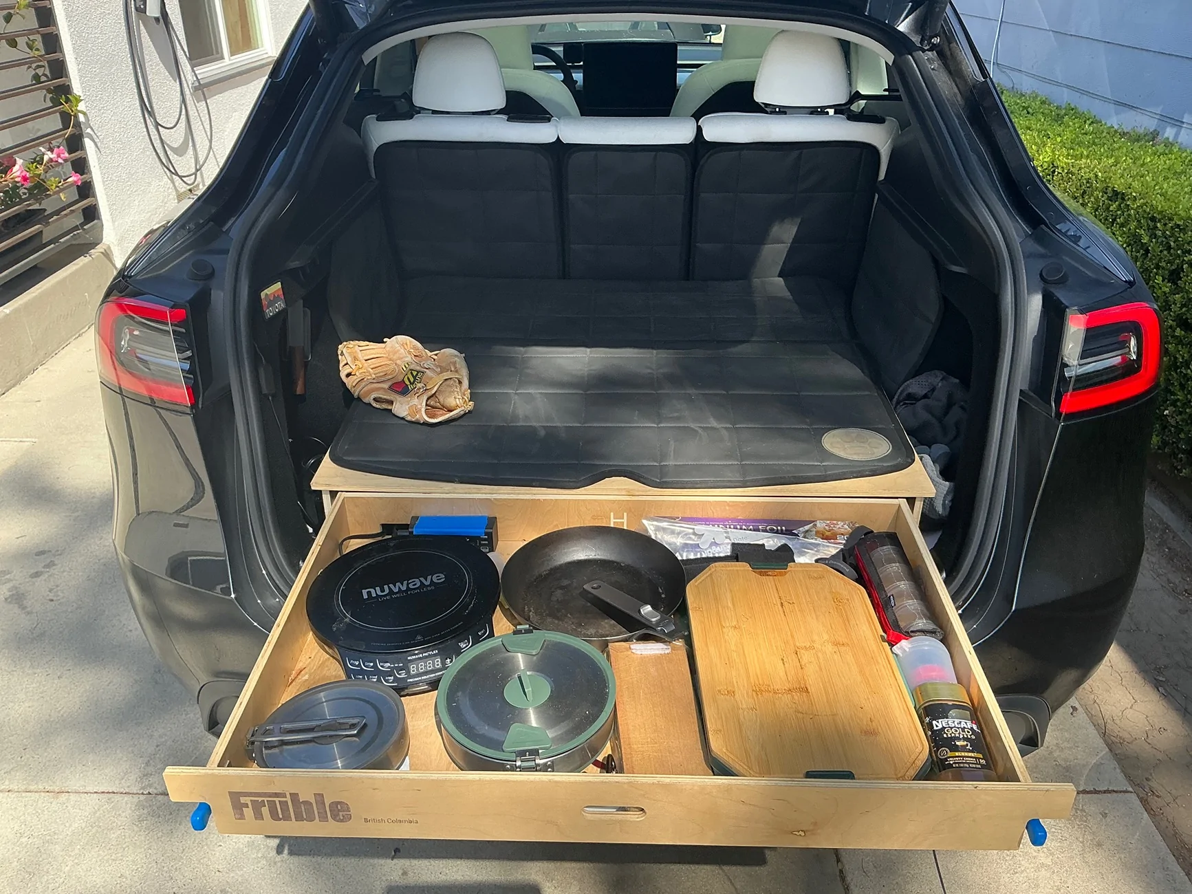 Rivian R1T R1S Induction cooking kitchen setup for camping IMG_1714