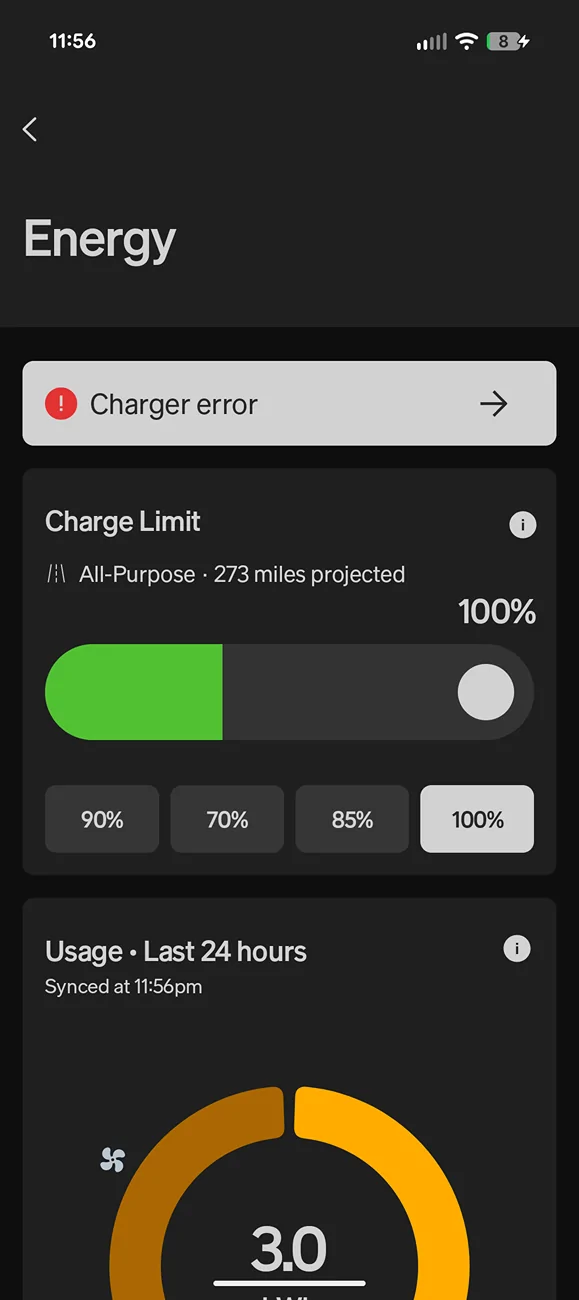 Rivian R1T R1S Home Charging Error - Using Portable Charger 9876