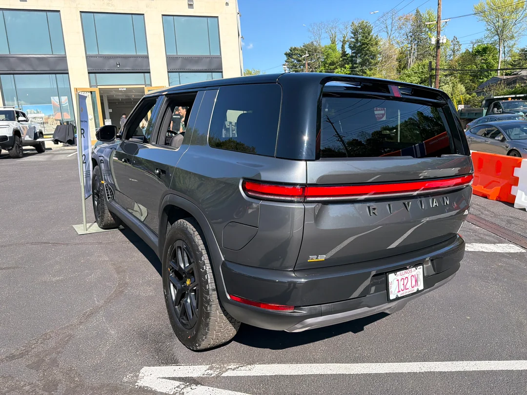 Rivian R1T R1S R2 Block Party @ Roslyn NY - Half Moon Grey, Catalina Cove, Midnight Black R2 photos & video Rivian R2 Half Moon Grey photos pictures images 2