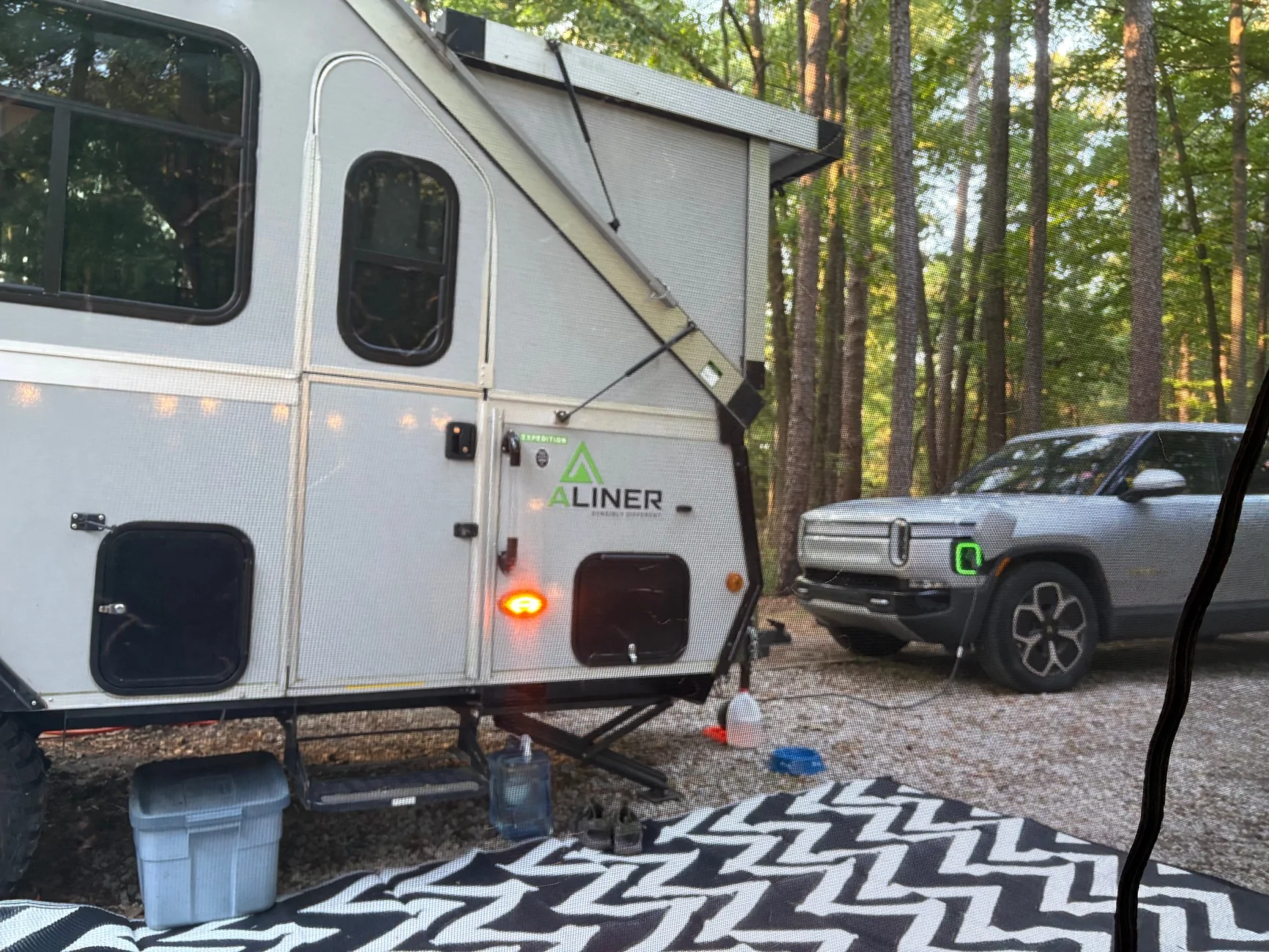 Rivian R1T R1S Camp speaker actually being used while camping 😎 IMG_1322
