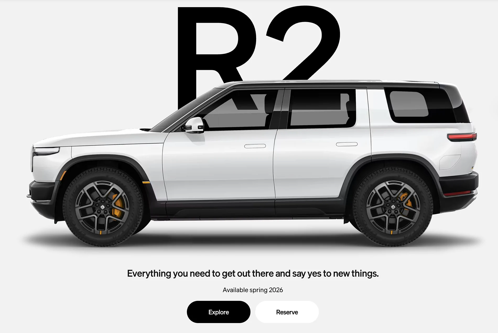 Rivian R1T R1S "Design Yours" link on R2 website Screenshot 2026-05-13 at 12.59.23 PM