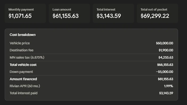Rivian R1T R1S R2 Configurator is Live! 🎉  What's your configuration? r2-financ