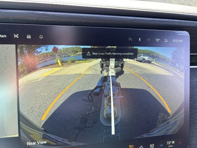 Rivian R1T R1S Cross-Traffic Warning Unavailable Obscures Camera when Backing-Up IMG_3715