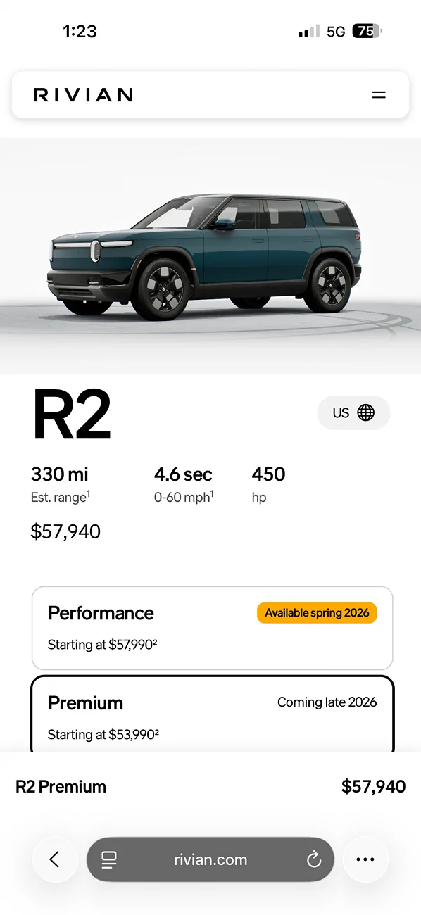 Rivian R1T R1S R2 Configurator is Live! 🎉  What's your configuration? IMG_2479