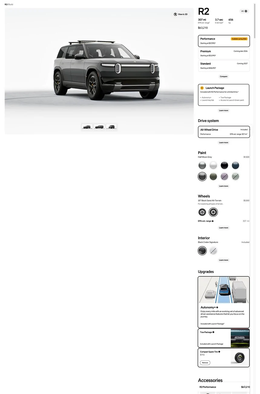 Rivian R1T R1S R2 Configurator is Live! 🎉  What's your configuration? R2