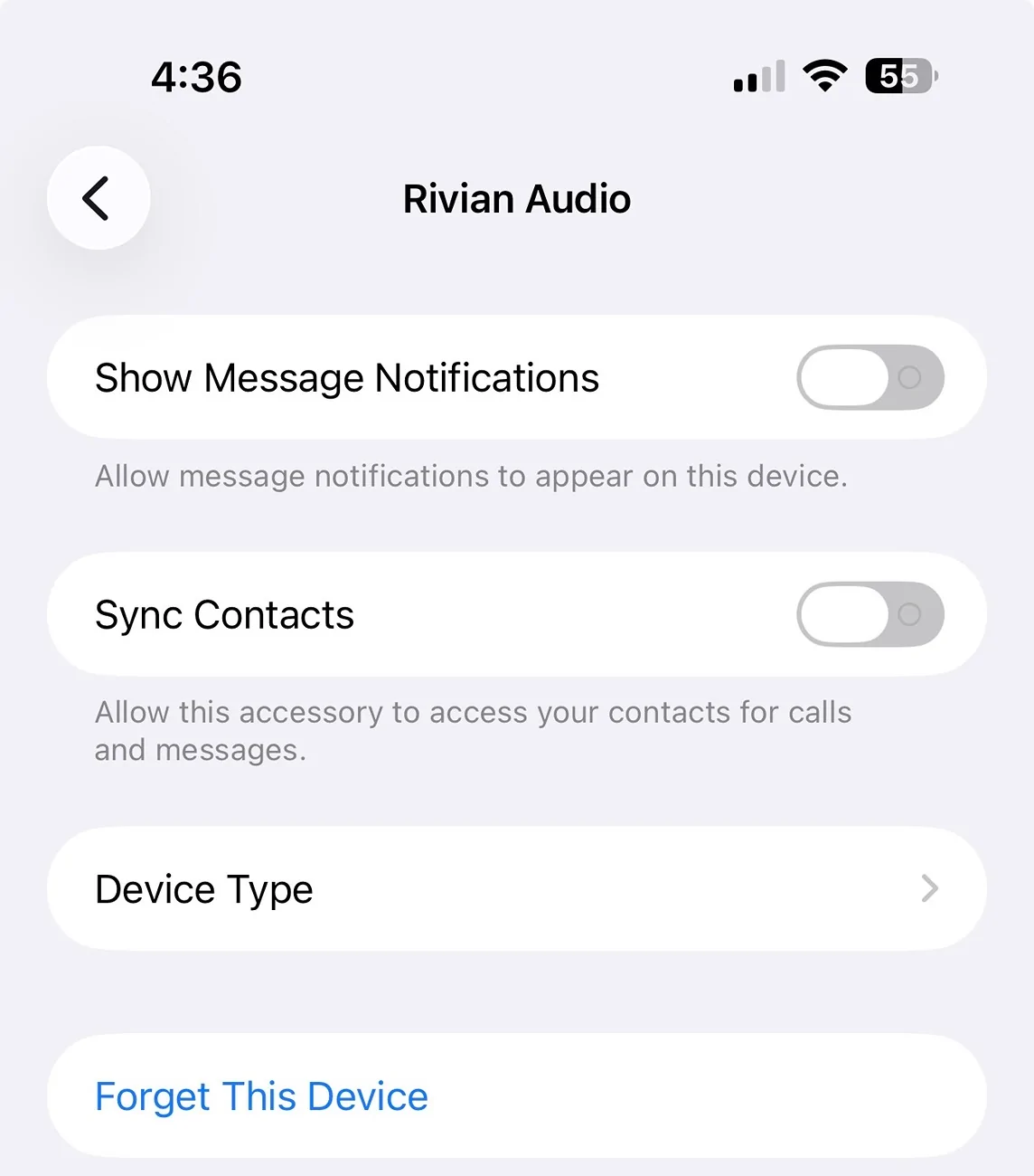 Rivian R1T R1S Assistant Cannot Read Contacts IMG_0996