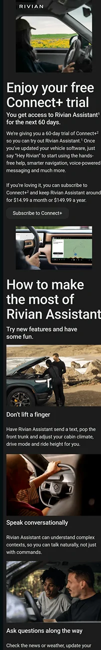 Rivian R1T R1S Free Connect+ trial starts today! ... ? 1000010430
