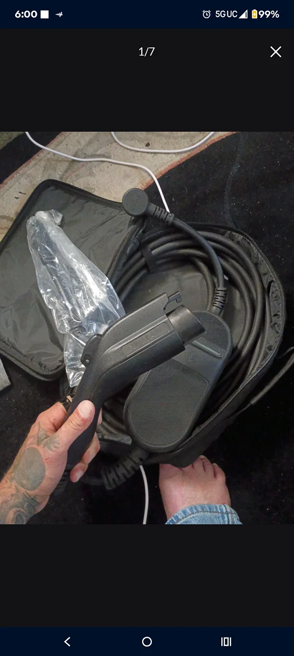 Rivian R1T R1S Brand new Rivian electric car charger portable version older circle 5 prong plug in style never used with both wall adapters $150 #9512412573 Screenshot_20260521-180033_OfferU
