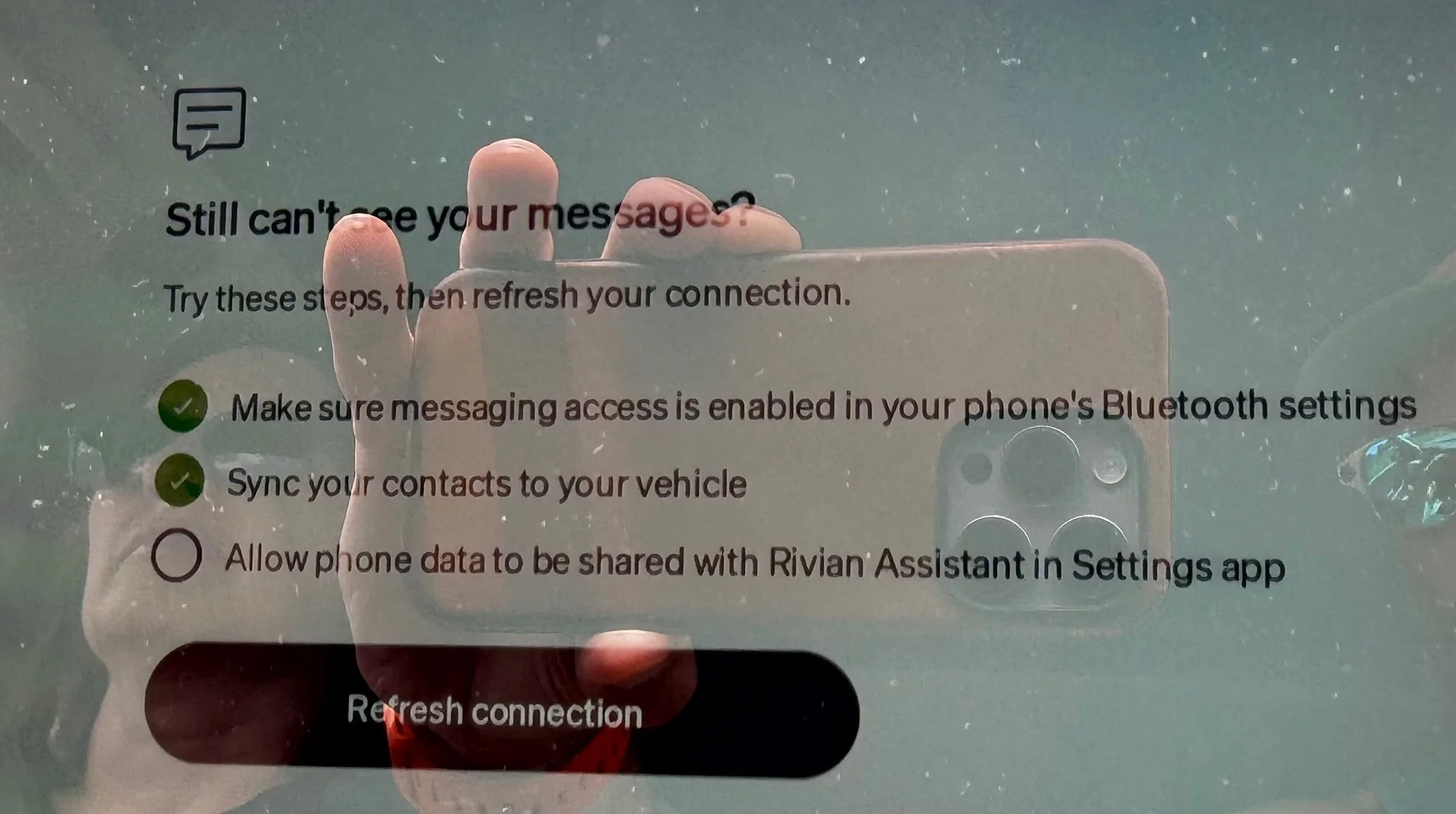 Rivian R1T R1S Allow phone data to be shared with Rivian Assistant in Settings app? IMG_7504