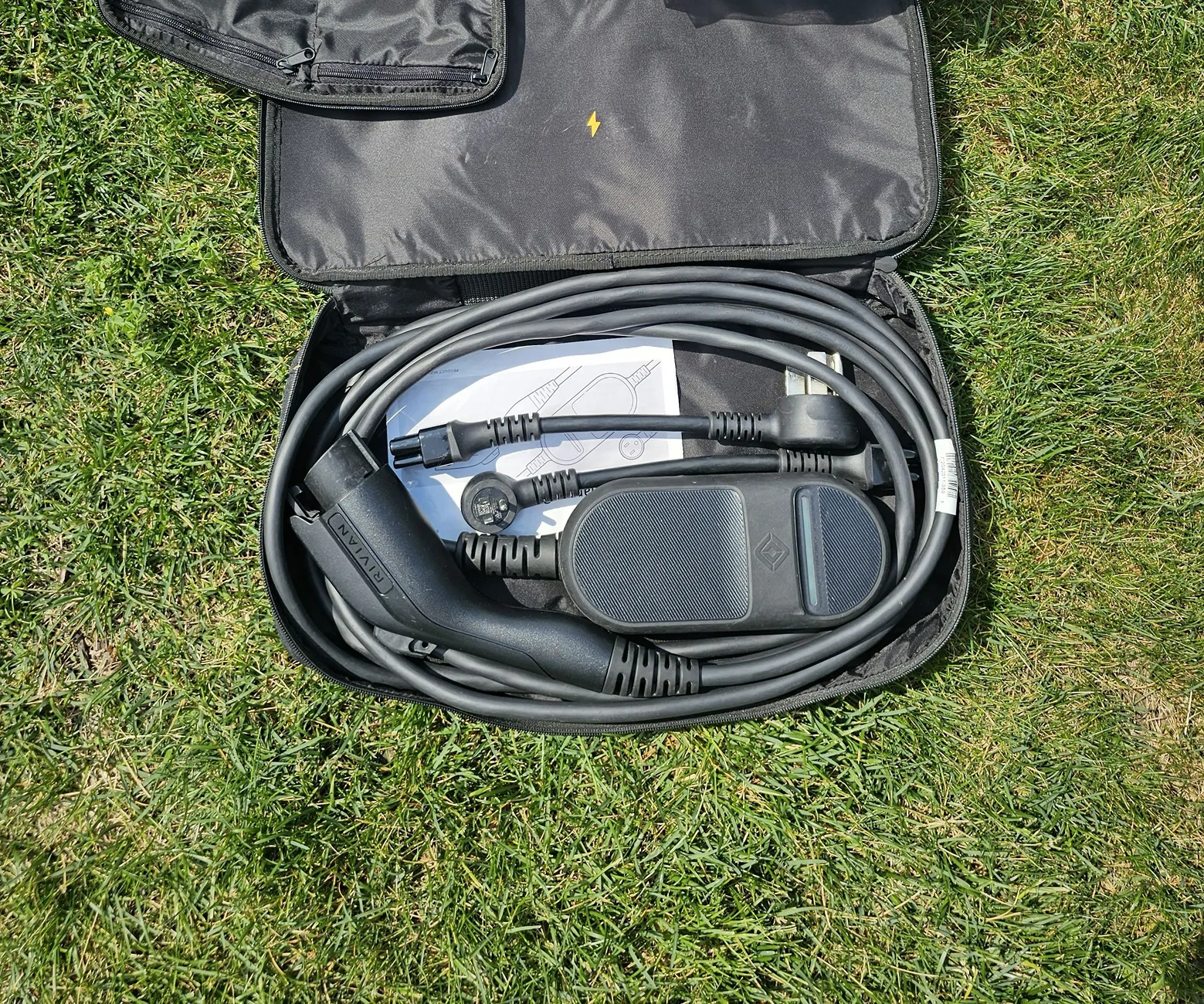 Rivian R1T R1S Rivian Travel Charger Rivian Pouch Opened Charger