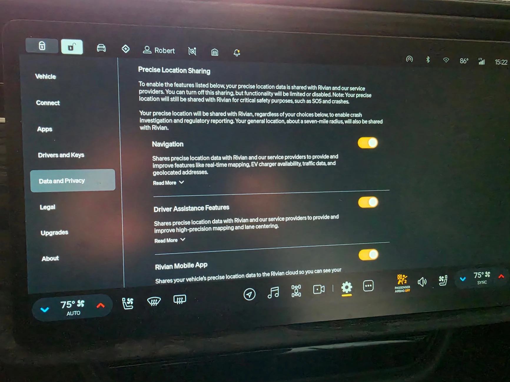 Rivian R1T R1S R1S G1 Highway Assist no longer available after recent 2026.15.0 20260607_152215