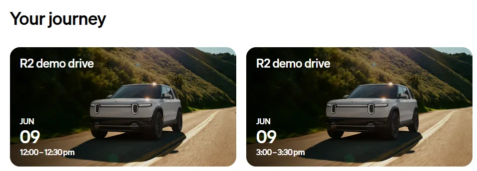 Rivian R1T R1S R2 Demo Drive Scheduling is LIVE! Anyone book test drive yet? 1781011260407-zv