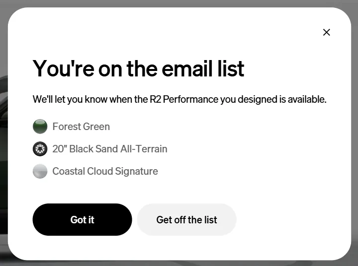 Rivian R1T R1S Ordered 4/24/26 and just got an invite to order... 1781277463783-i