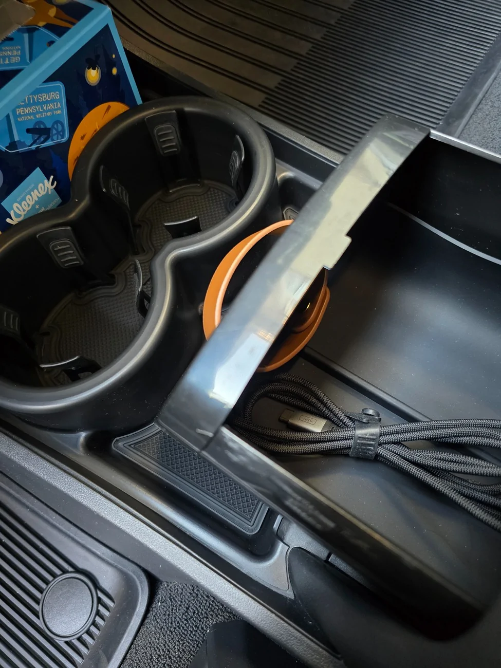Rivian R1T R1S BestEVMod R1S Gen 1 Lower Center Console Tray blocks camp speaker drawer