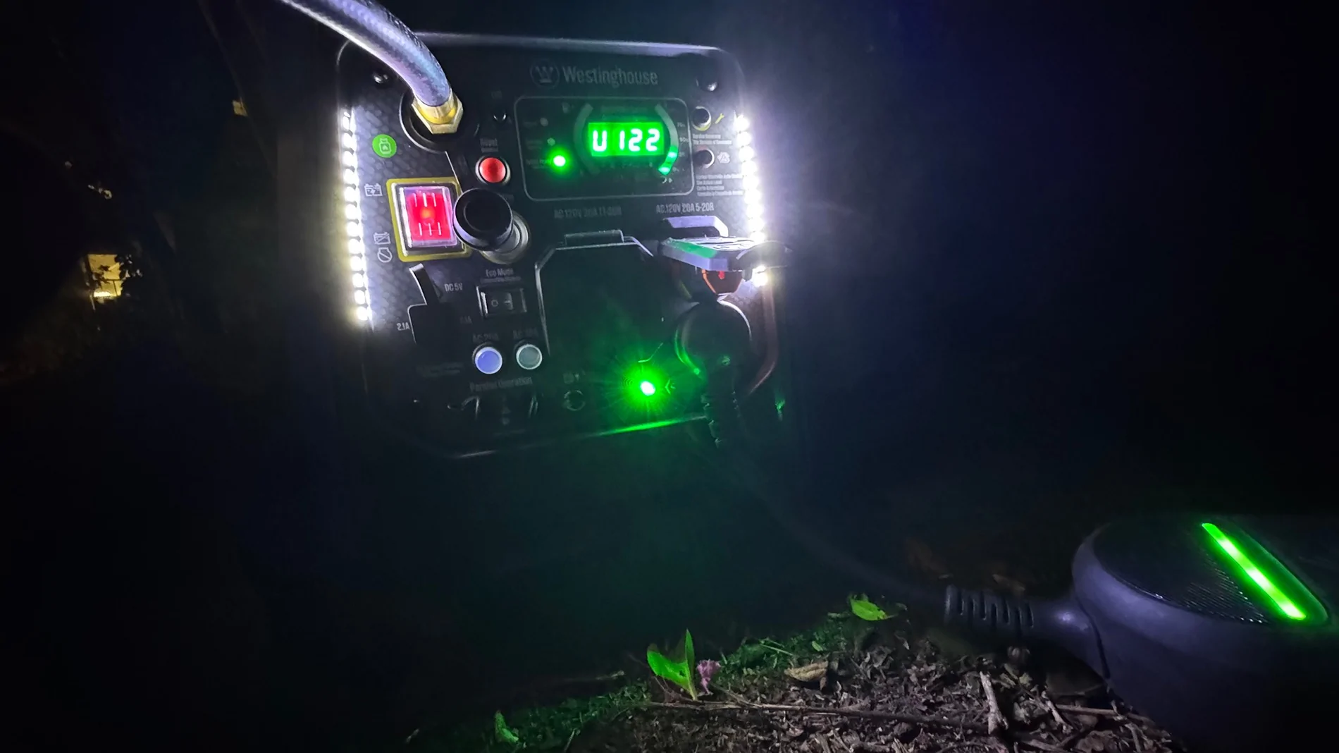 Rivian R1T R1S Using the Rivian portable charger with a generator IMG_2259