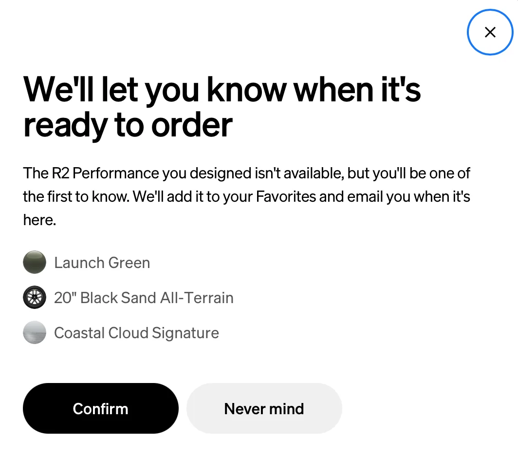Rivian R1T R1S R2 order emails now going out Screenshot 2026-06-16 at 9.15.28 AM