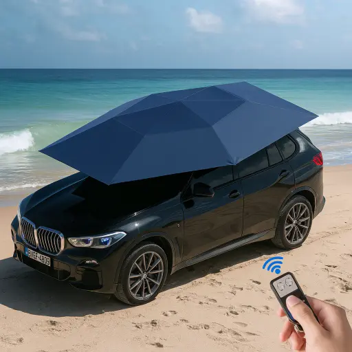 Rivian R1T R1S R2 Roof Sun Shade All-Weather-Remote-Controlled-Automatic-Car-UV-Protection-Umbrella