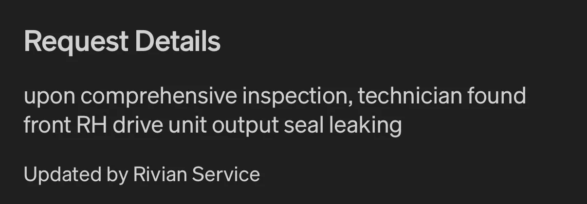 Rivian R1T R1S 55k miles issues IMG_3209