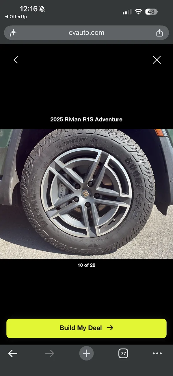 Rivian R1T R1S Trade 20 inch AT wheels and tires IMG_2340