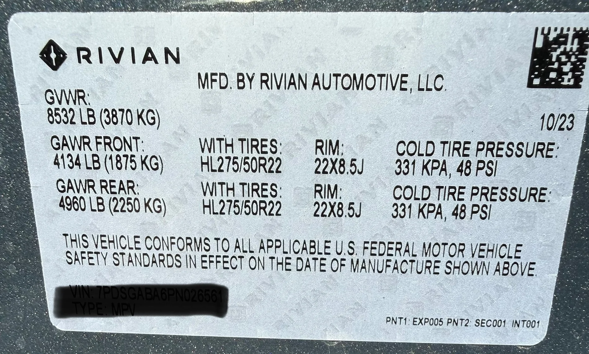 Rivian R1T R1S What’s your tire PSI? IMG_1061