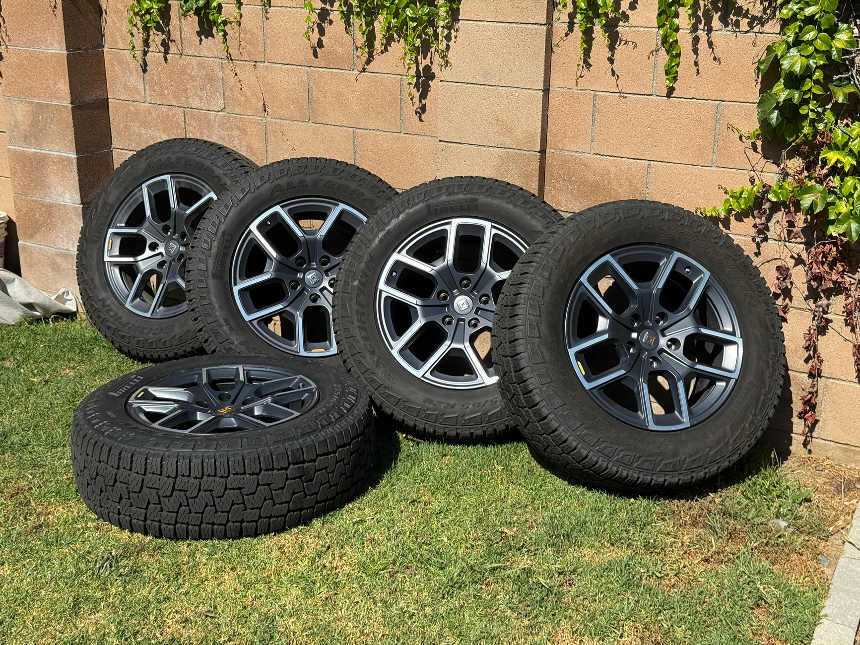 Rivian R1T R1S FS: 20" All-Terrain Wheels + Pirelli AT Tires (Set of 5) — $3,400 — Northridge/LA Pickup IMG_8231