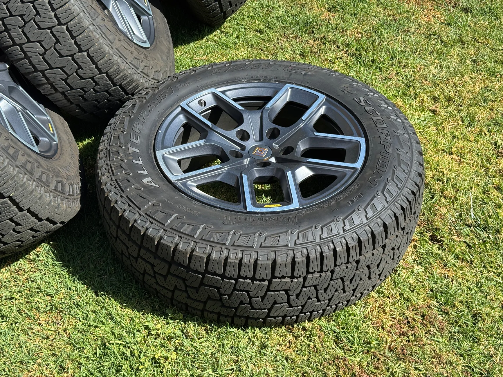 Rivian R1T R1S FS: 20" All-Terrain Wheels + Pirelli AT Tires (Set of 5) — $3,400 — Northridge/LA Pickup IMG_8229