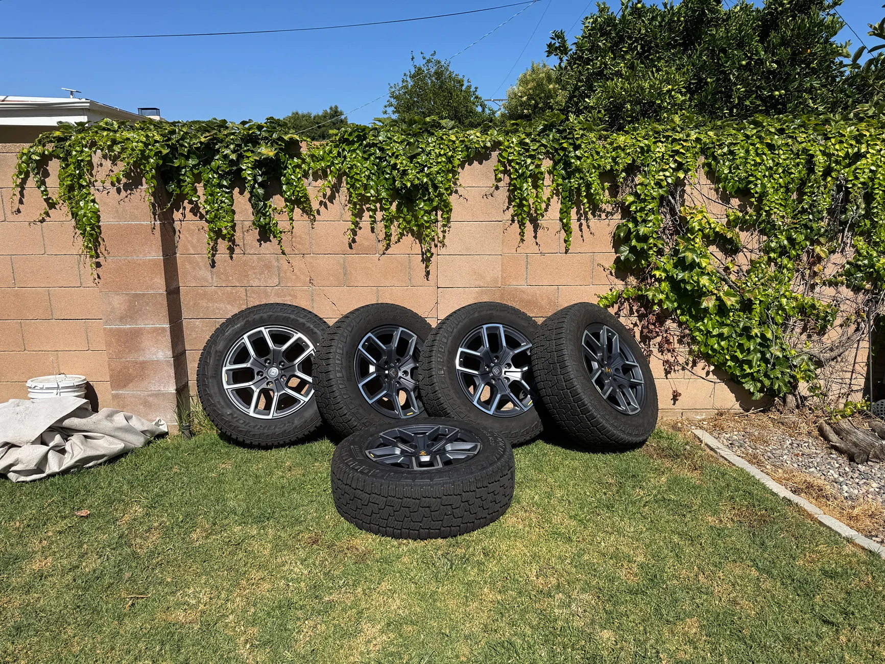 Rivian R1T R1S FS: 20" All-Terrain Wheels + Pirelli AT Tires (Set of 5) — $3,400 — Northridge/LA Pickup IMG_8226