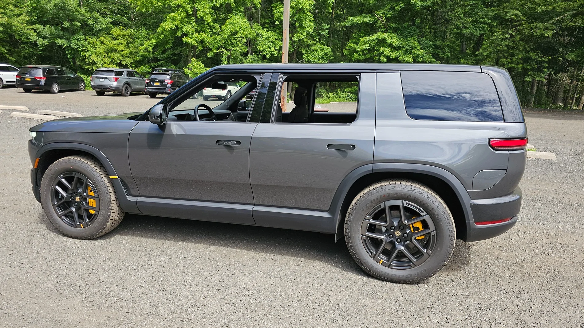 Rivian R1T R1S Test drove Half Moon Grey R2 : Loved it 20260620_104825