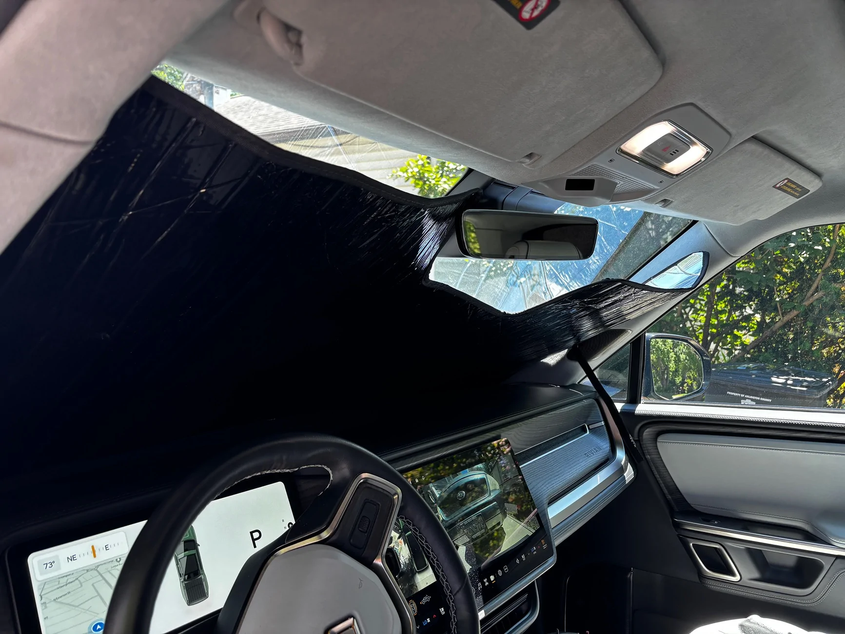 Rivian R1T R1S TOP WINDOW SOLAR SHADE IMG_7937