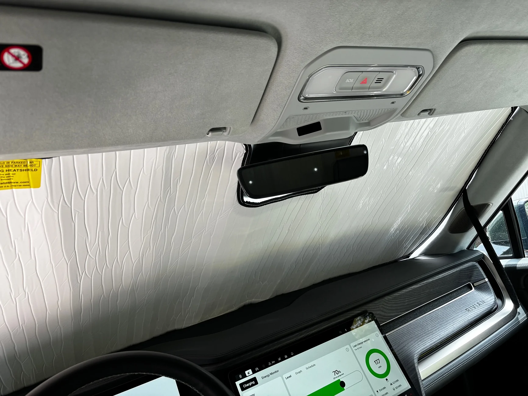 Rivian R1T R1S TOP WINDOW SOLAR SHADE IMG_8077