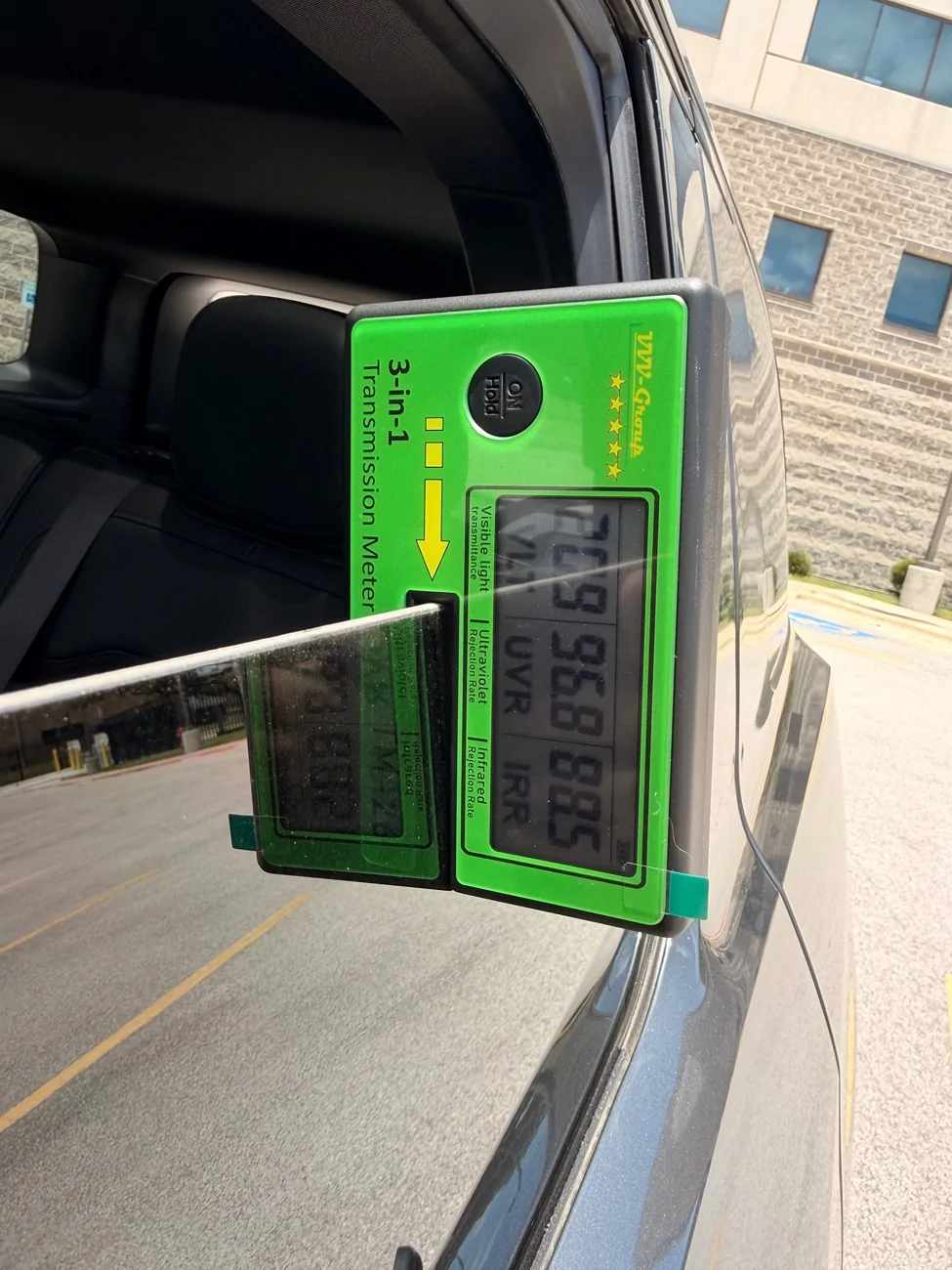Rivian R1T R1S R2 Factory Window Tint Level % - Measured Values (All Glass) IMG_9948