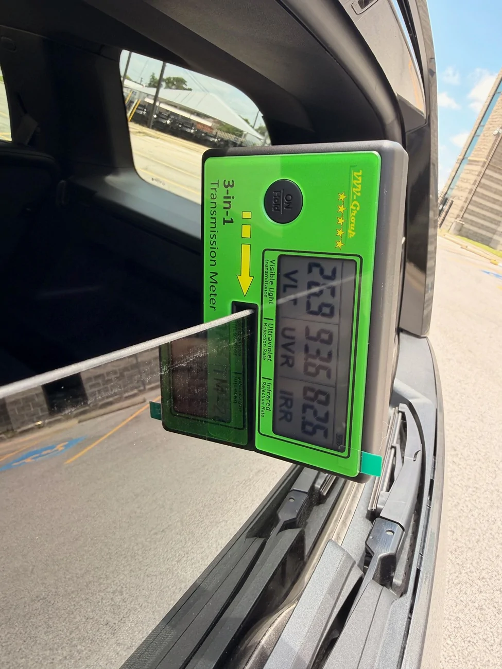 Rivian R1T R1S R2 Factory Window Tint Level % - Measured Values (All Glass) IMG_9949