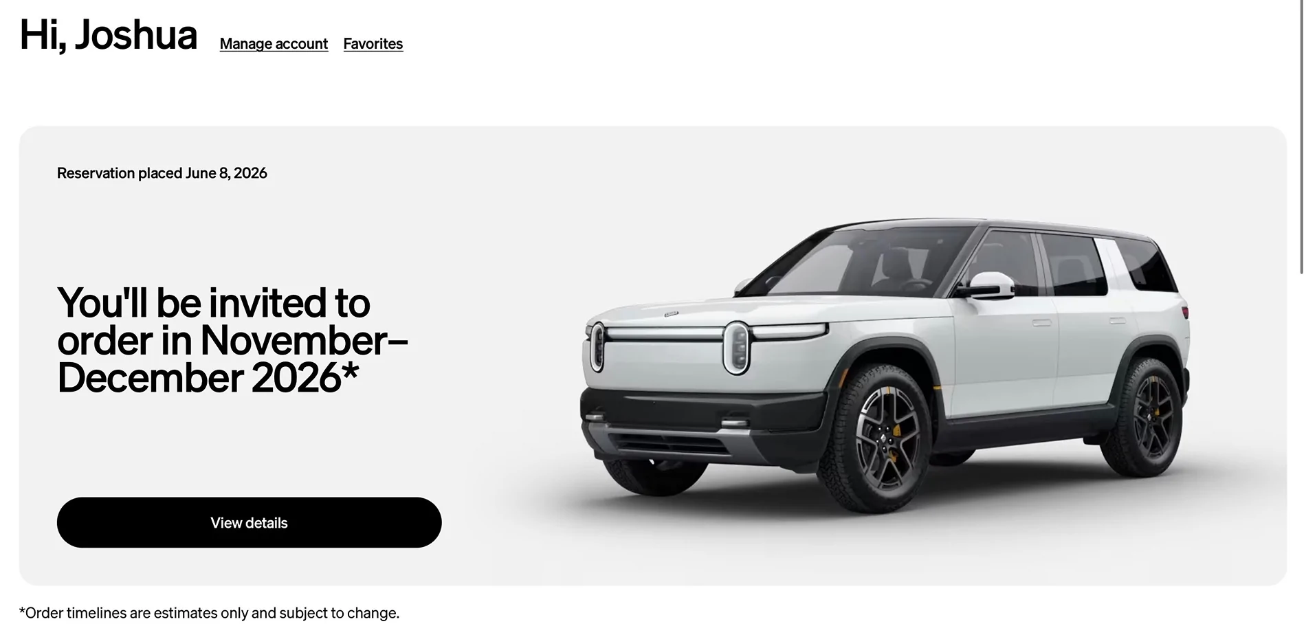Rivian R1T R1S Update on timing now in account IMG_0035